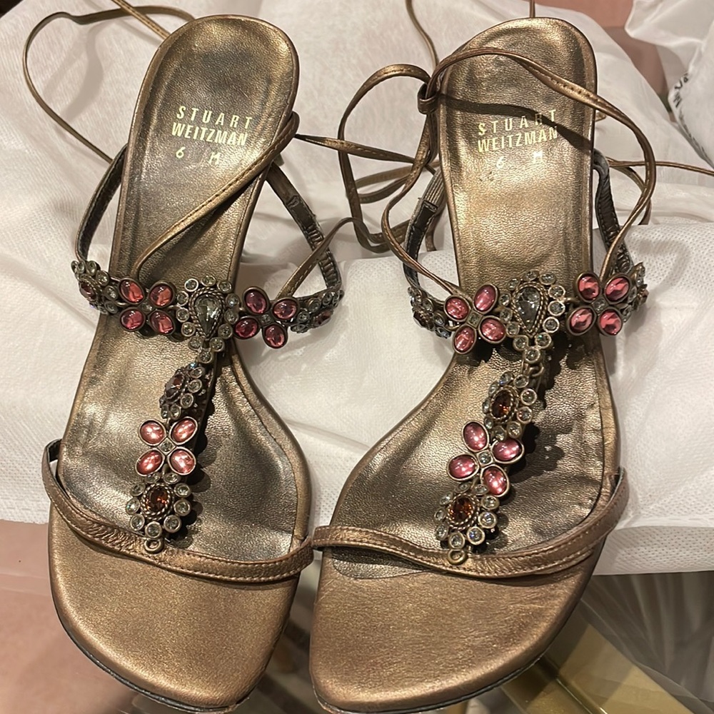 Stuart Weitzman Jeweled Sandals size 6
